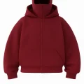 Bordo Maskeli Unisex Kapüşonlu Hırka