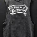 Buttercup Baskılı Unisex Oversize Yıkamalı Atlet