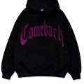 ComeBack Pembe Taş Baskılı Oversize Unisex Kapüşonlu Sweatshirt