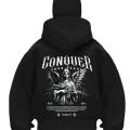 Conover Baskılı Siyah Samuray Kar Maske Sweatshirt Hırka