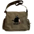 Cute Cat Seriouse Baskılı Unisex Postacı Çantası