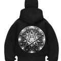 Devil Lembo Baskılı Siyah Samuray Kar Maske Sweatshirt Hırka