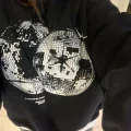 Disco Ball Siyah Renk Oversize Sweatshirt