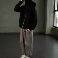 Evellyn Siyah Samuray Kar Maske Sweatshirt Hırka