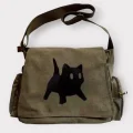 Haki Scared Cat Postacı Çanta