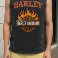 HARLEY Baskılı Unisex Oversize Yıkamalı Atlet