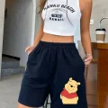 Lacivert winnie the pooh Detaylı Şort