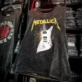 Metallıca Baskılı Unisex Oversize Yıkamalı Atlet