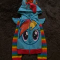 Rainbow Pony Gökkuşağı Desenli Kapüşonlu Fermuarlı Sweatshirt