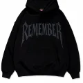Remember Beyaz Taş Baskılı Oversize Unisex Kapüşonlu Sweatshirt