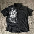 Siyah Grunge Tipografik Gotik Y2K Unisex Gömlek