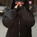 Siyah Kar Maskeli Samuray Kapüşonlu Sweatshirt