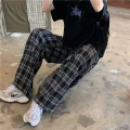 Siyah Kare Desenli Eşofman Altı