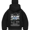 SkyLine Siyah Samuray Kar Maske Sweatshirt Hırka