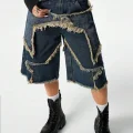 Stars Patch Detaylı Kot Pantolon Şort