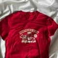 Strawberry Baskılı Kırmızı Crop Bluz