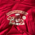 Strawberry Baskılı Kırmızı Crop Bluz