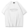 Reverse Taş Baskılı Tshirt Beyaz