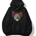 Unisex Rough Leopar Sweatshirt Siyah