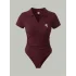 Bordo Polo Yaka Fitilli Likralı Premium Zıbın