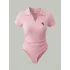 Pembe Polo Yaka Fitilli Likralı Premium Zıbın