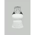 Beyaz ek dantell basic siyah crop