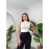 Yanı Büzgülü Kolsuz Bluz