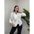Bağlamalı Saten Bluz Beyaz