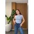 Bisiklet Yaka Büzgülü Bluz
