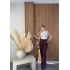 Çift Pile Detaylı Kemerli Örme Palazzo