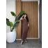 Düğme Detaylı Maxi Boy Elbise