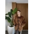 Düğme Detaylı Oversize Peluş Ceket