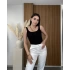 Düğmeli Kare Yaka Crop