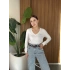 Kolları Yırtmaçlı V Yaka Kazak
