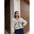 Çiçek Nakış ve Örgü Detay Hırka