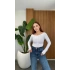 Omuz Açık Büzgülü Bluz
