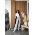 Wide Leg Baklava Taşlı Light Blue Jean