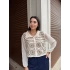 Yakalı Örgü Detay Hırka