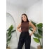 Yanı Büzgülü Kolsuz Bluz