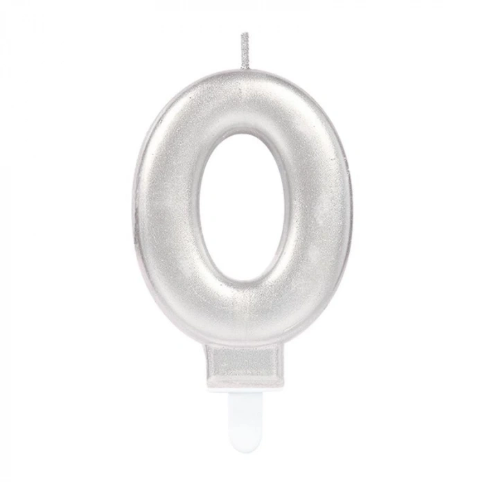 0 Rakam Mum Gümüş Renk (5148)