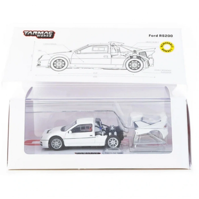 1/64 Ford RS200 White Model Araç