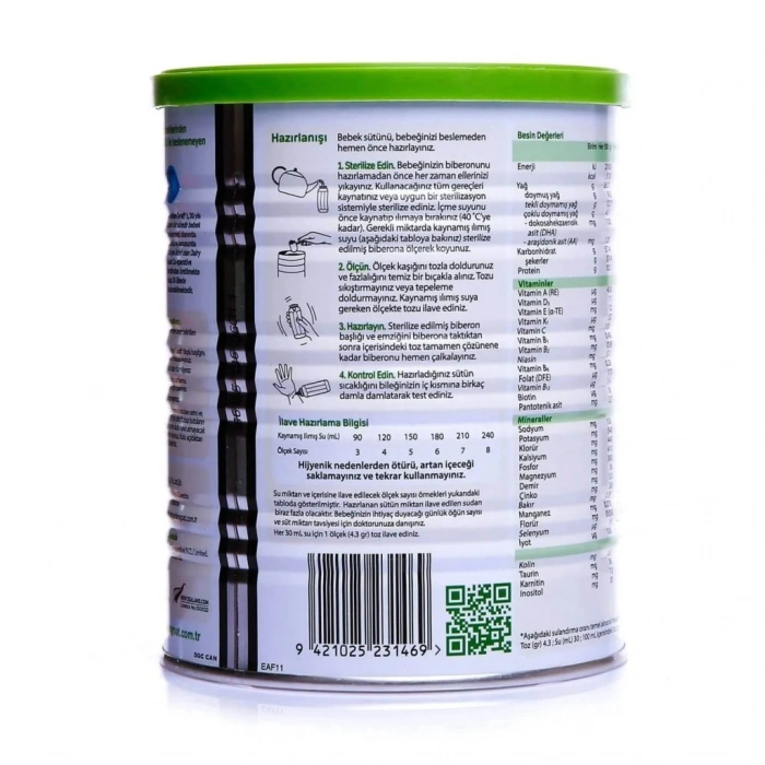 1 Keçi Sütlü Bebek Sütü 0-6 Ay 400 Gr