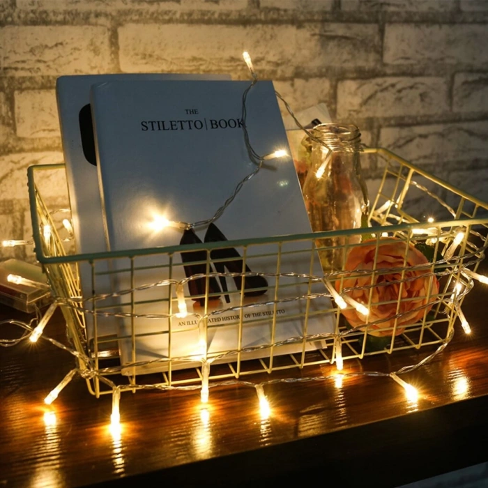 10 Metre 100 Ledli 8 Fonksiyonlu Dekoratif Lambader Sarı Lamba (5148)