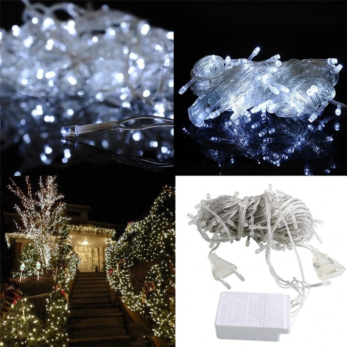 Timion 100 Ledli 8 Fonksiyonlu 10 Metre Led Aydınlatma Dekor Lambası (beyaz) (5148)