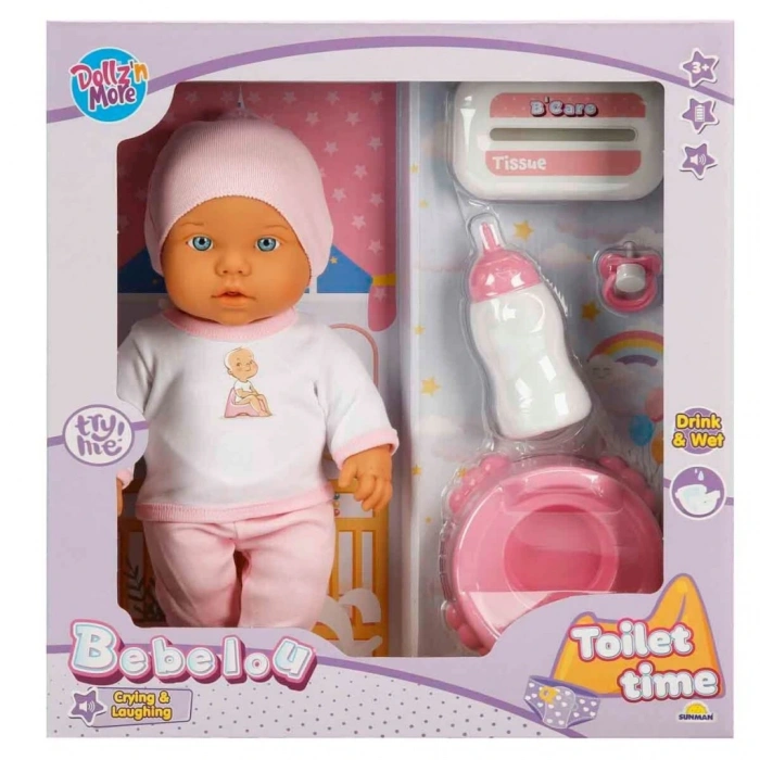 1030141 Sesli Tuvalet Zamanı Bebek Seti 32 cm -NessiWorld