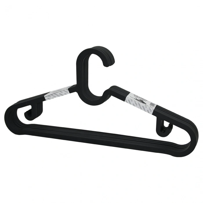 10pcs Plastik - Antrasit Gri Elbise Askısı (5148)