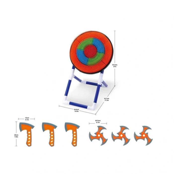 Timion 11912 SUN-AOJ-DART TARGET SET AXES N STARS AYAKLI