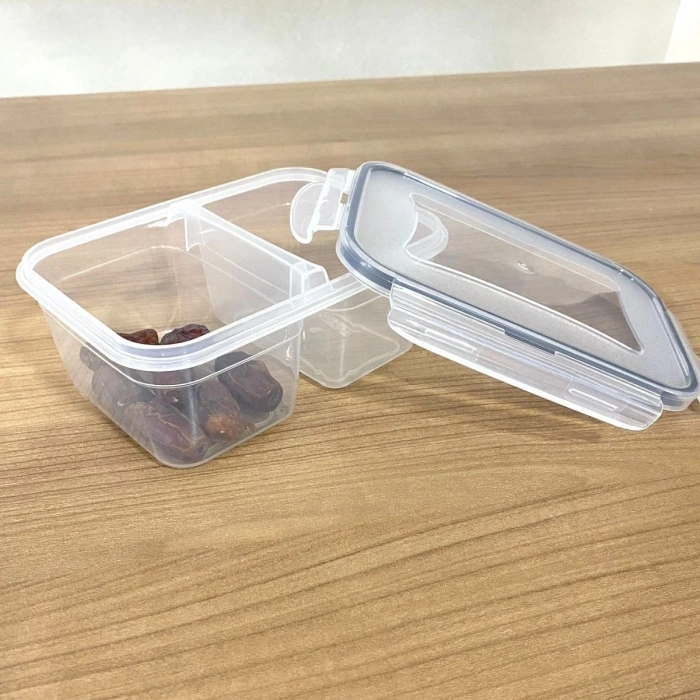 2 Bölmeli 0,45+0,45 Litre Kilitli Kapaklı Erzak Saklama Kabı Lc-524 (5148)