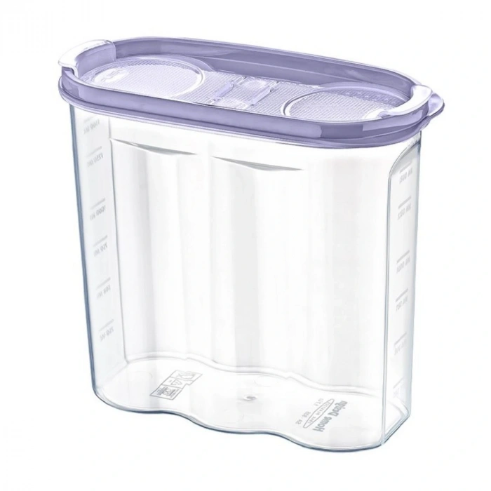 Timion 2 Kapaklı Ölçekli Erzak Kuru Gıda Saklama Kutusu Kabı - 1,7 Litre - Sa935 (5148)