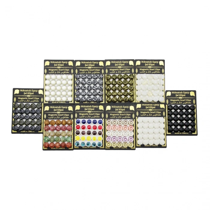 25pcs Takım   Mıknatıslı  Eşarp Şal Klipsi  1 Kart (5148)